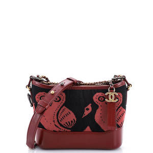Chanel Small Gabrielle Hobo Printed Knit Fabric and Leather